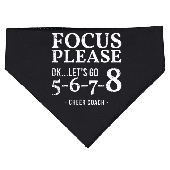 Focus Please Ok Lets Go 5678 Cheer Coach Gift Funny USA-Made Doggie Bandana