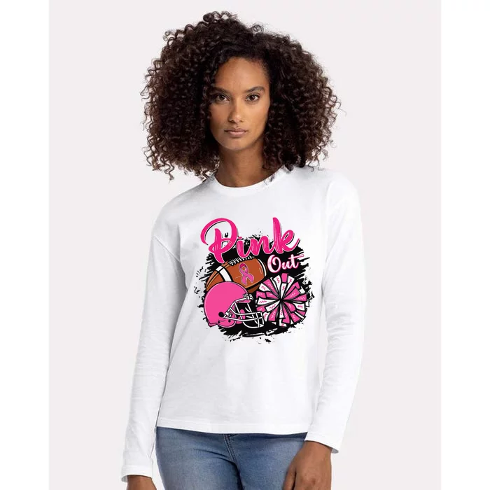 Football P.Ink Out Breast Cancer Awareness Game Day Gift Womens Cotton Relaxed Long Sleeve T-Shirt