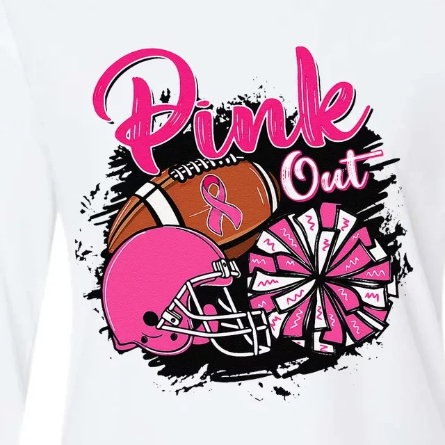 Football P.Ink Out Breast Cancer Awareness Game Day Gift Womens Cotton Relaxed Long Sleeve T-Shirt