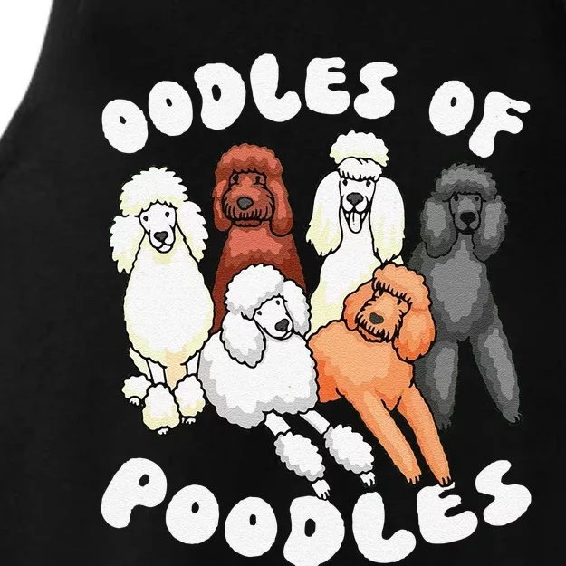 Funny Poodle Oodles Of Poodles Poodle Lover Ladies Tri-Blend Wicking Tank