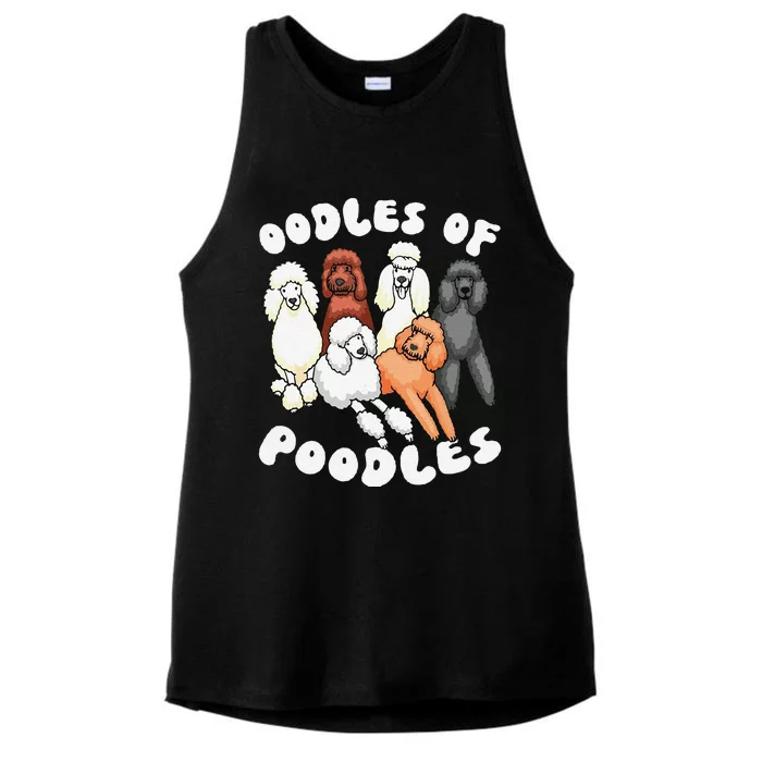 Funny Poodle Oodles Of Poodles Poodle Lover Ladies Tri-Blend Wicking Tank