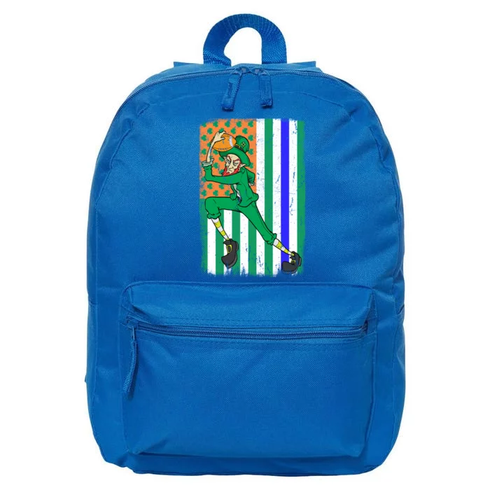 Football Police Officer Cop Irish Usa Flag St Patrick's Day Gift 16 in Basic Backpack