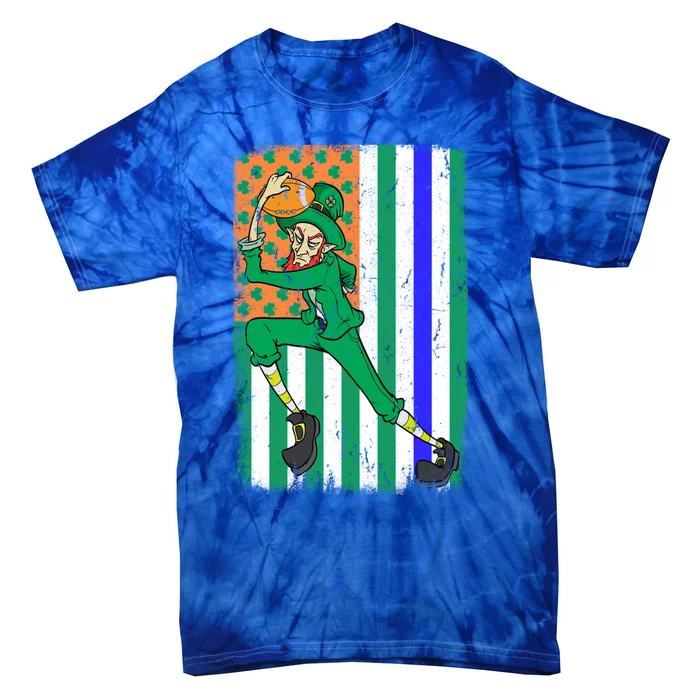 Football Police Officer Cop Irish Usa Flag St Patrick's Day Gift Tie-Dye T-Shirt