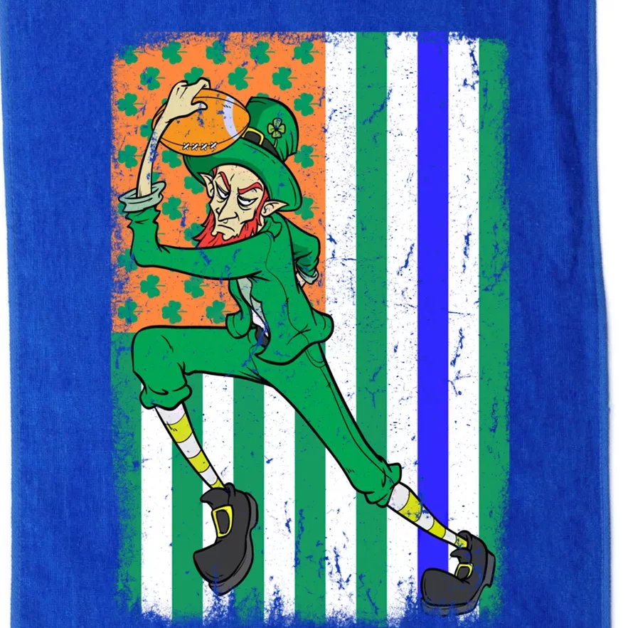 Football Police Officer Cop Irish Usa Flag St Patrick's Day Gift Platinum Collection Golf Towel