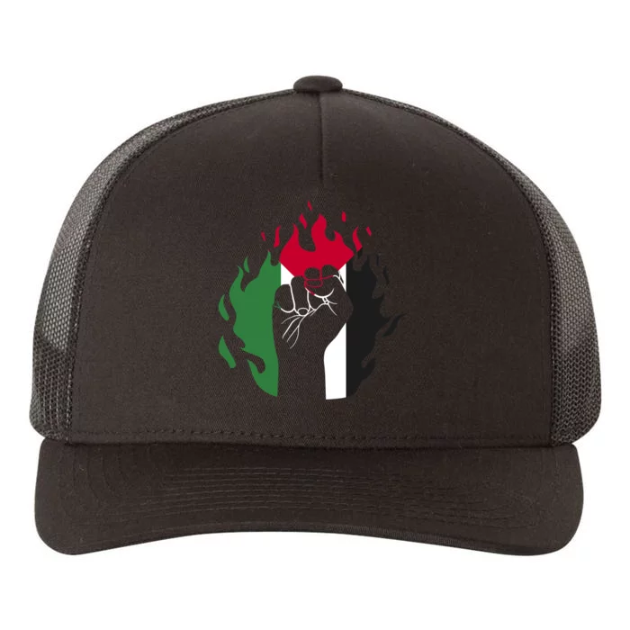 Free Palestine Palestine Flag Yupoong Adult 5-Panel Trucker Hat