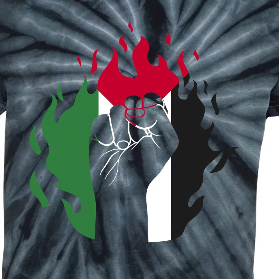 Free Palestine Palestine Flag Kids Tie-Dye T-Shirt