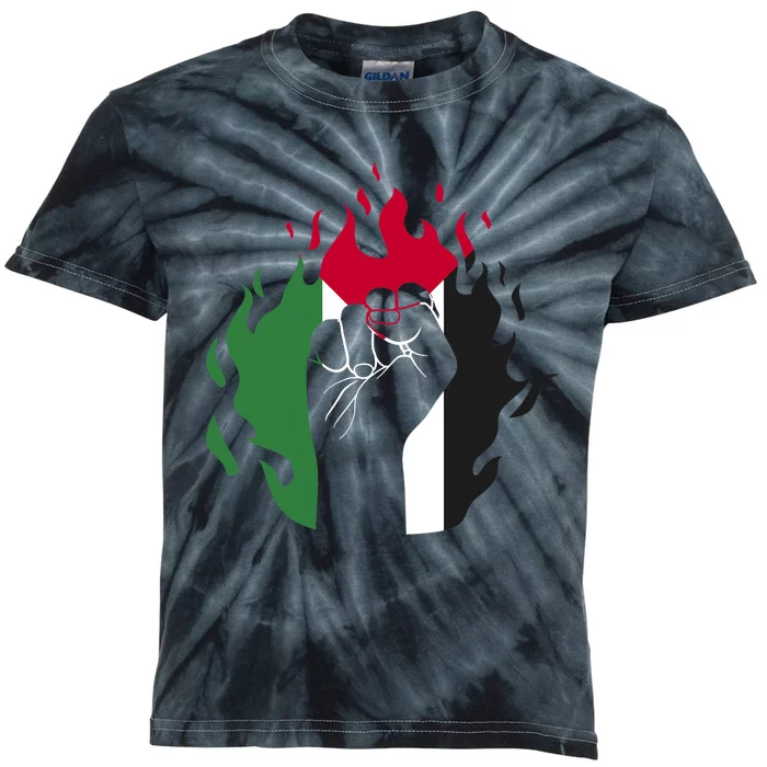 Free Palestine Palestine Flag Kids Tie-Dye T-Shirt