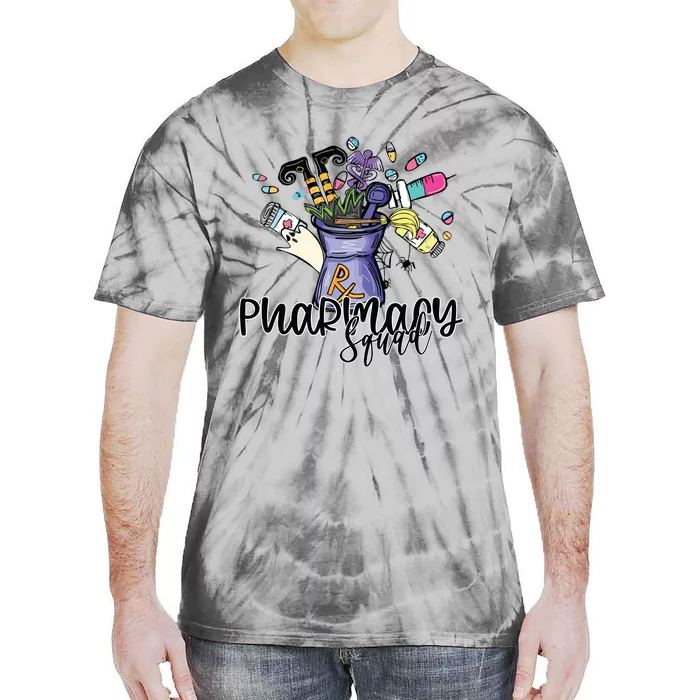 Funny Pharmacy Pharmacist Squad Witch Halloween Costume Tie-Dye T-Shirt