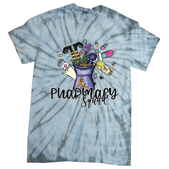 Funny Pharmacy Pharmacist Squad Witch Halloween Costume Tie-Dye T-Shirt