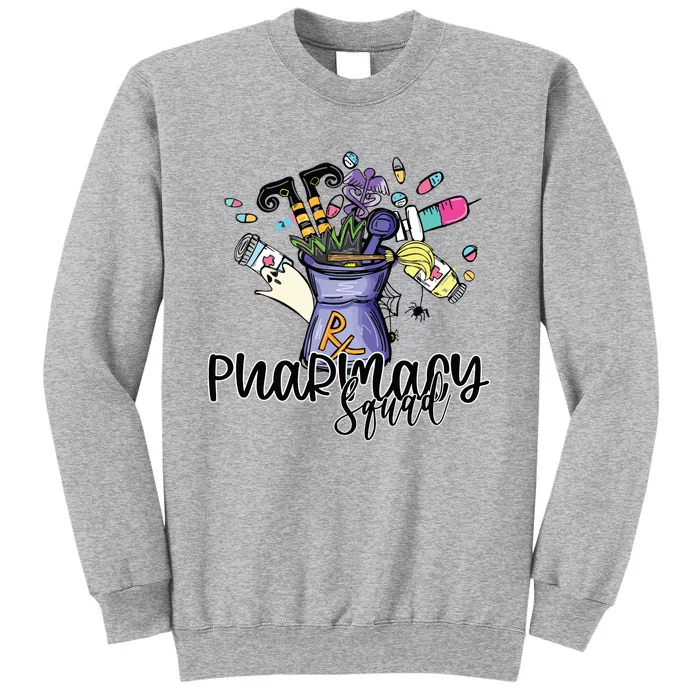 Funny Pharmacy Pharmacist Squad Witch Halloween Costume Tall Sweatshirt