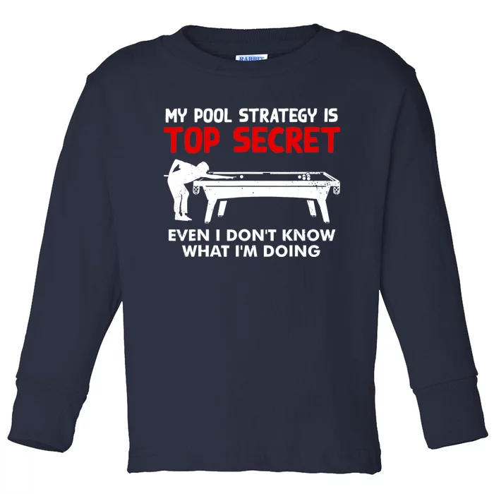 Funny Pool Player Billiards Gift Toddler Long Sleeve Shirt