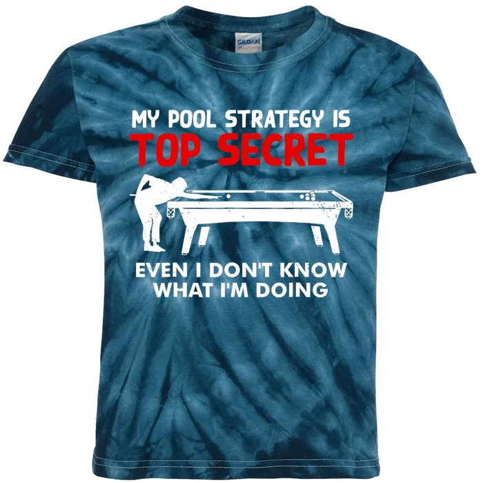 Funny Pool Player Billiards Gift Kids Tie-Dye T-Shirt