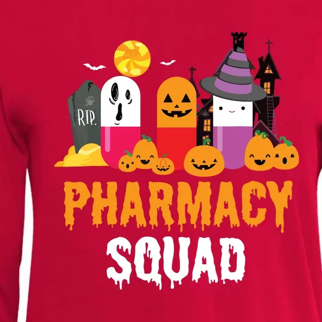 Funny Pills Pharmacist Costume Halloween Pharmacy Squad Womens Cotton Relaxed Long Sleeve T-Shirt