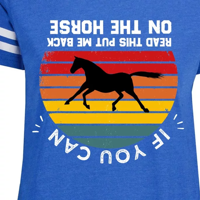 Funny Please Put Me Back On My Horse If You Can Read This Enza Ladies Jersey Football T-Shirt