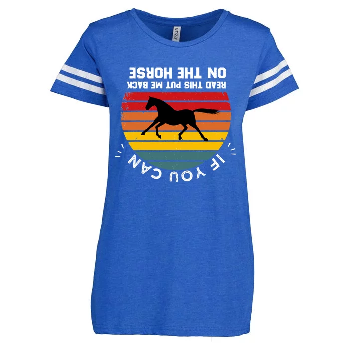 Funny Please Put Me Back On My Horse If You Can Read This Enza Ladies Jersey Football T-Shirt