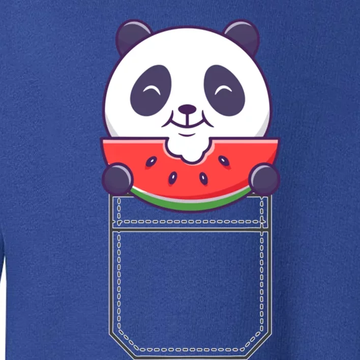 Funny Pocket Panda Melon Peeking Out Cute Panda Melon Gift Toddler Sweatshirt