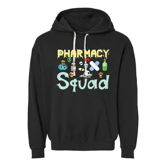 Funny Pills Pharmacist Pharmacy Squad Halloween Costume Garment-Dyed Fleece Hoodie