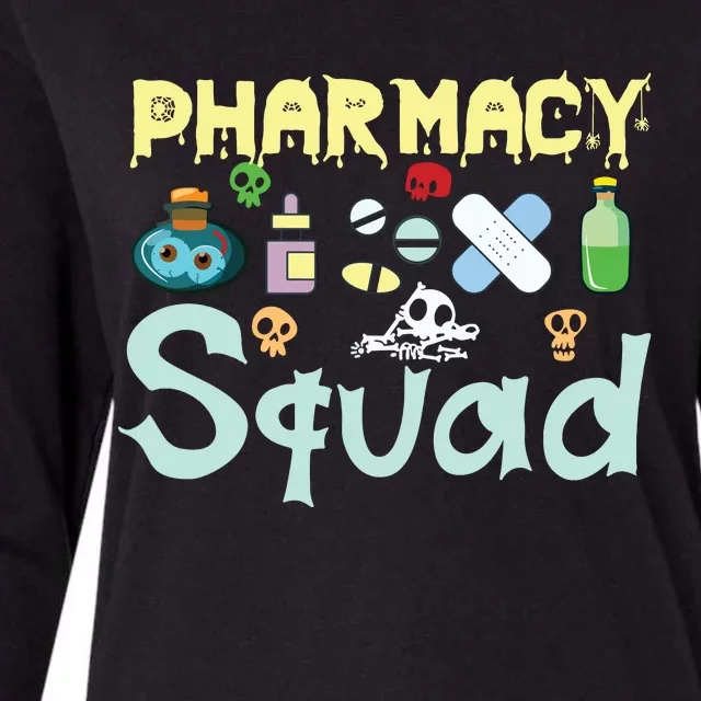 Funny Pills Pharmacist Pharmacy Squad Halloween Costume Womens Cotton Relaxed Long Sleeve T-Shirt