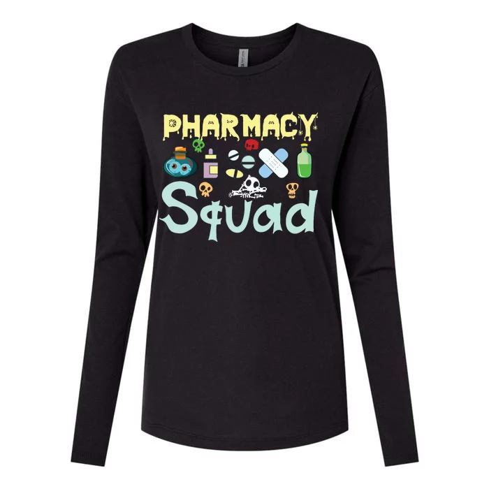 Funny Pills Pharmacist Pharmacy Squad Halloween Costume Womens Cotton Relaxed Long Sleeve T-Shirt