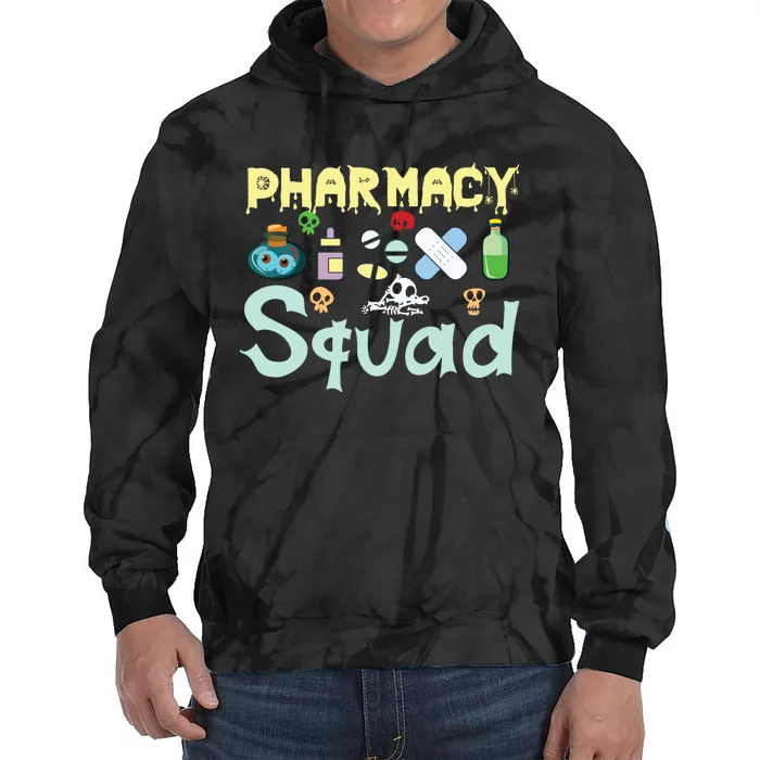 Funny Pills Pharmacist Pharmacy Squad Halloween Costume Tie Dye Hoodie