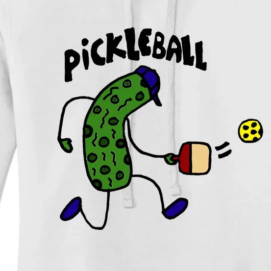 Funny Pickle Playing Pickleball Women's Pullover Hoodie