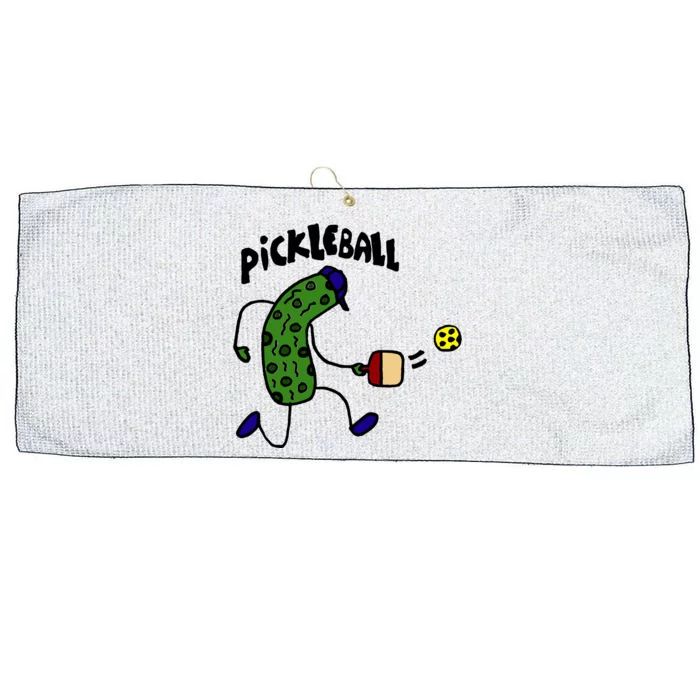 Funny Pickle Playing Pickleball Large Microfiber Waffle Golf Towel