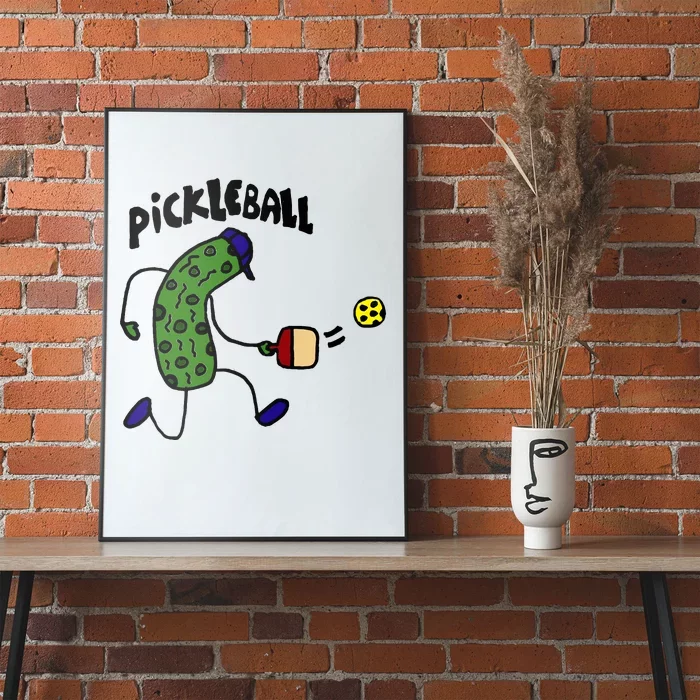 Funny Pickle Playing Pickleball Poster