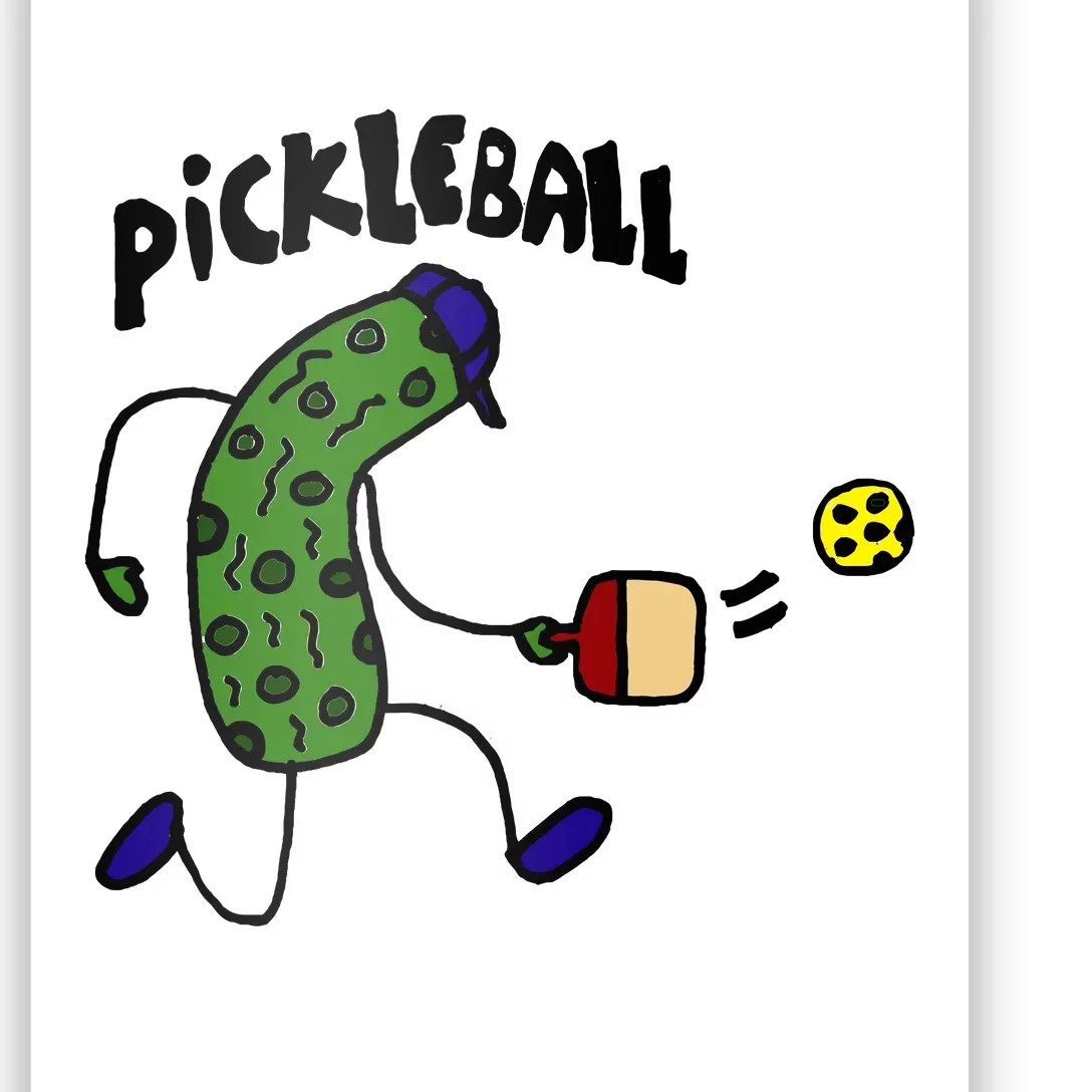 Funny Pickle Playing Pickleball Poster