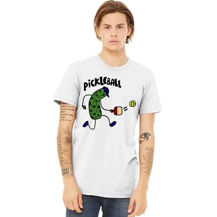 Funny Pickle Playing Pickleball Premium T-Shirt