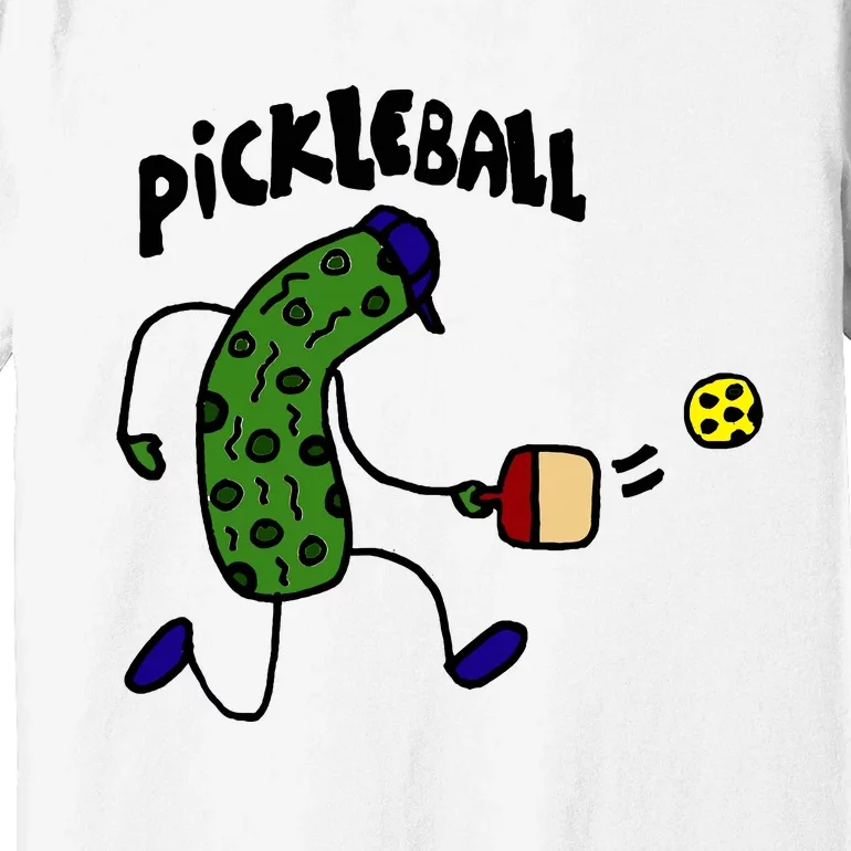 Funny Pickle Playing Pickleball Premium T-Shirt