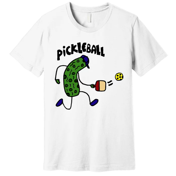 Funny Pickle Playing Pickleball Premium T-Shirt