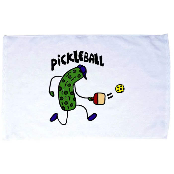 Funny Pickle Playing Pickleball Microfiber Hand Towel