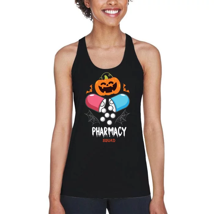 Funny Pills Pharmacy Pharmacist Squad Halloween Costume Women's Racerback Tank