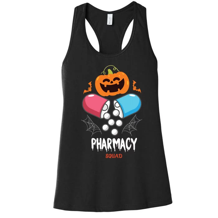 Funny Pills Pharmacy Pharmacist Squad Halloween Costume Women's Racerback Tank