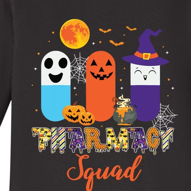 Funny Pills Pharmacy Pharmacist Squad Halloween Costume Baby Long Sleeve Bodysuit