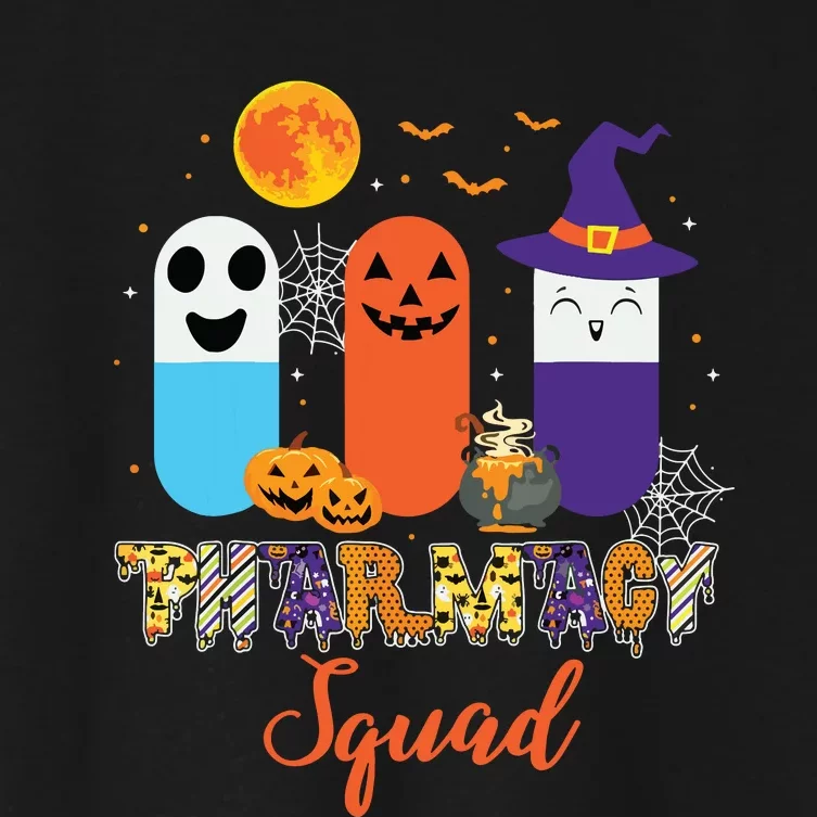 Funny Pills Pharmacy Pharmacist Squad Halloween Costume Women's Crop Top Tee