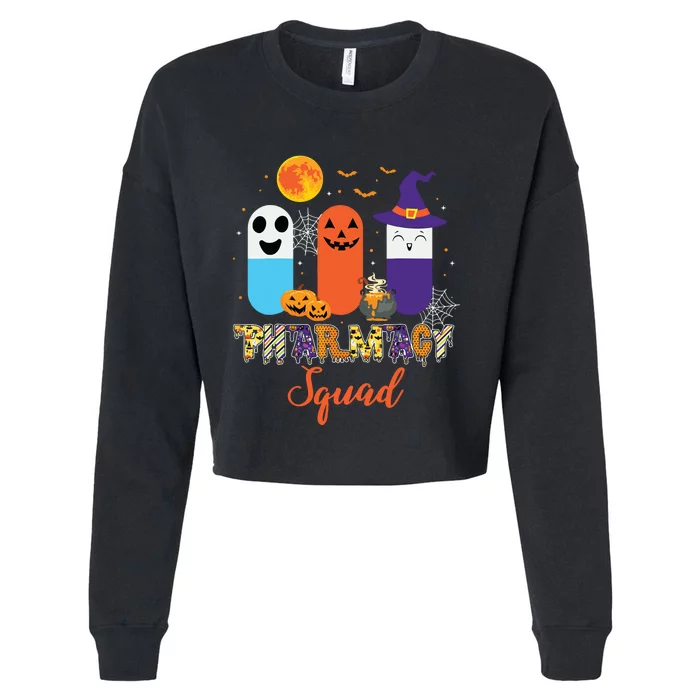 Funny Pills Pharmacy Pharmacist Squad Halloween Costume Cropped Pullover Crew