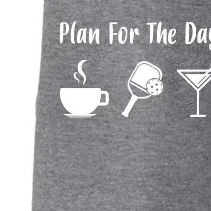 Funny Pickleball Plan For The Day Pickleball Coffee Martini Gift Doggie 3-End Fleece Hoodie