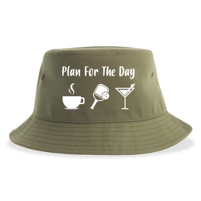 Funny Pickleball Plan For The Day Pickleball Coffee Martini Gift Sustainable Bucket Hat