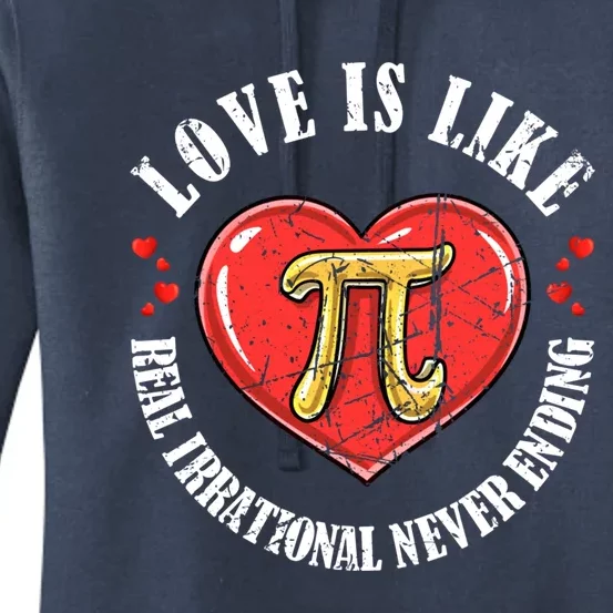 Funny Pi Pun Love Quote Cool Gift Retro Art Cool Gift Pi Day Math Lover Joke Fun Women's Pullover Hoodie