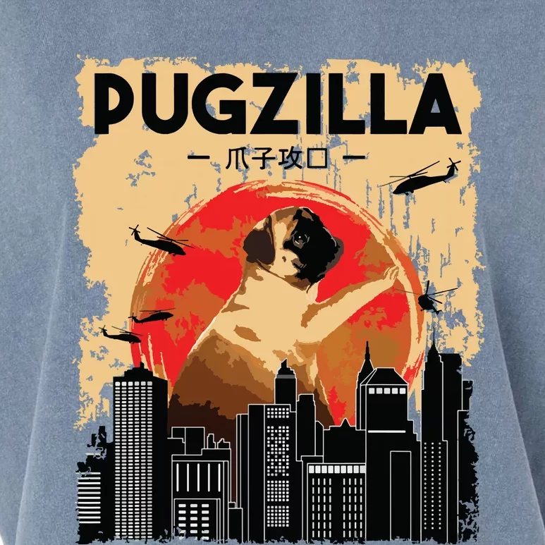 Funny Pug Pugzilla Funny Dog Pug Lover Pug Owner Pug Garment-Dyed Women's Muscle Tee