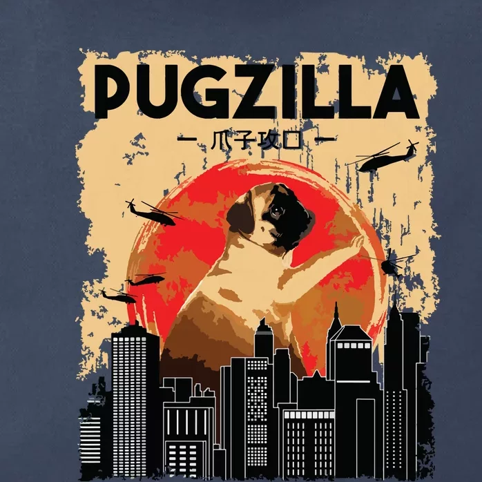 Funny Pug Pugzilla Funny Dog Pug Lover Pug Owner Pug Zip Tote Bag