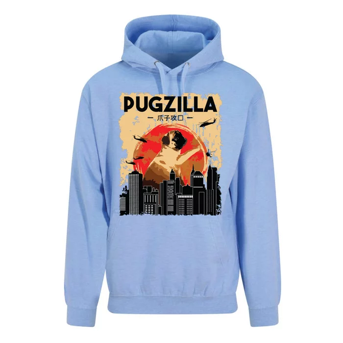 Funny Pug Pugzilla Funny Dog Pug Lover Pug Owner Pug Unisex Surf Hoodie