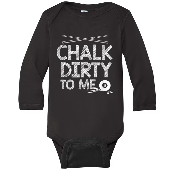 Funny Pool Player 8Ball Billard Baby Long Sleeve Bodysuit