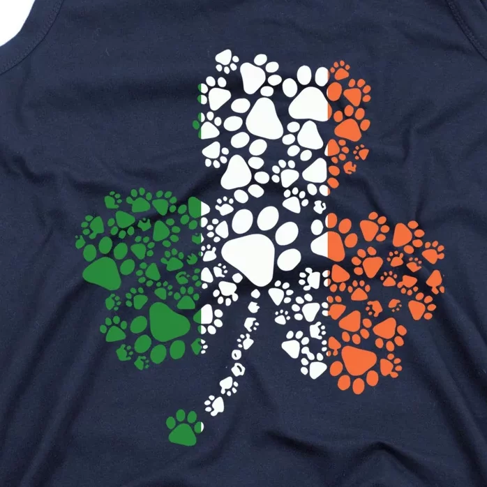 Funny Paw Print Dog Owner Lover St. Patricks Day Shamrock Tank Top