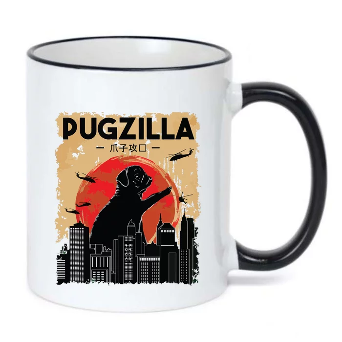 Funny Pug Pugzilla Funny Dog Pug Black Color Changing Mug