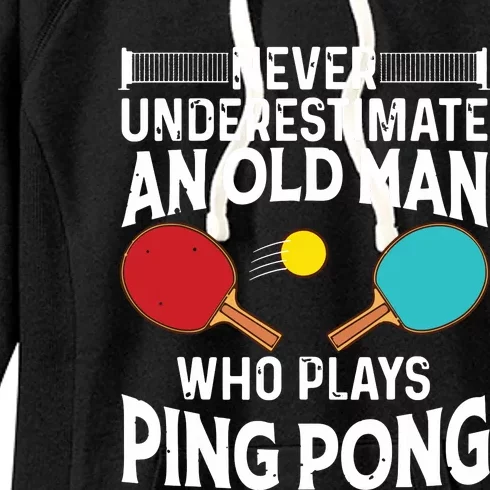 Funny Ping Pong Design Men Dad Grandpa Table Tennis Player Women's Fleece Hoodie