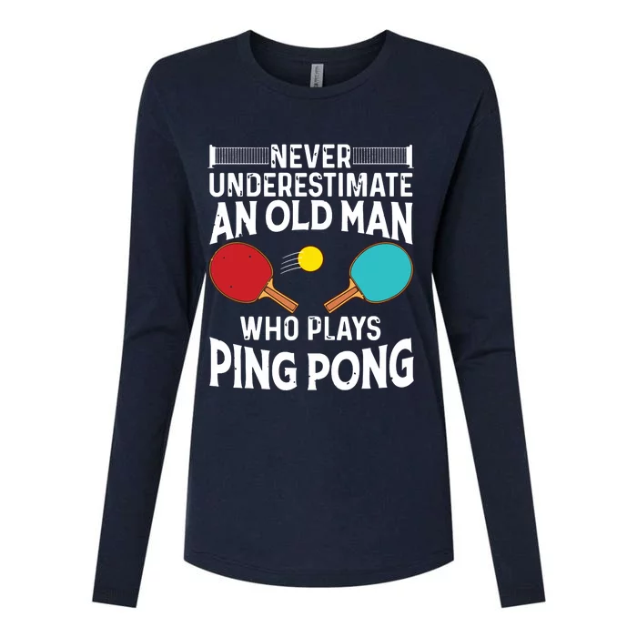 Funny Ping Pong Design Men Dad Grandpa Table Tennis Player Womens Cotton Relaxed Long Sleeve T-Shirt