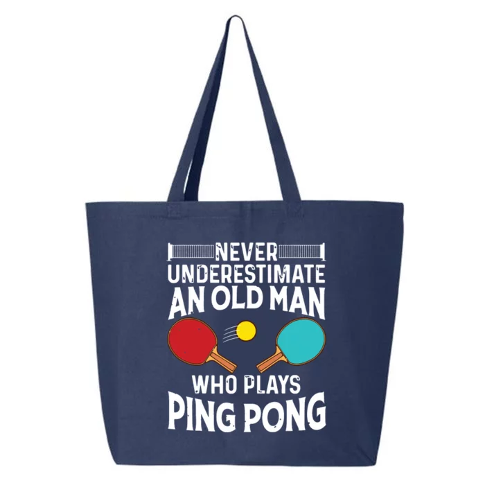 Funny Ping Pong Design Men Dad Grandpa Table Tennis Player 25L Jumbo Tote