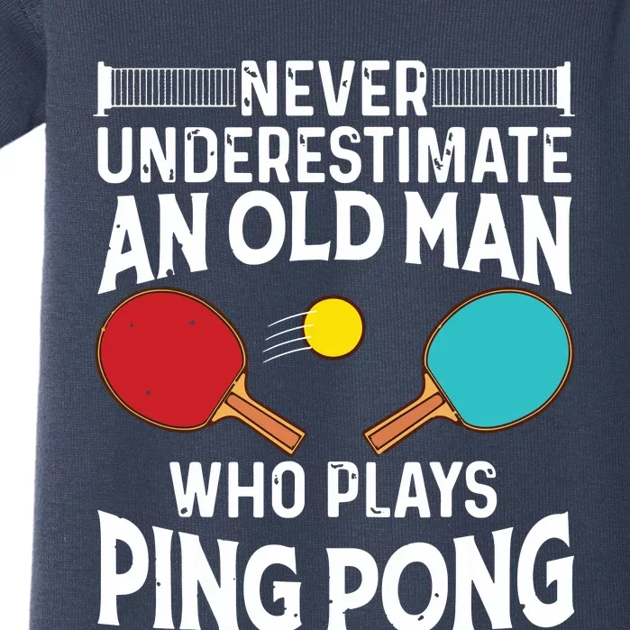 Funny Ping Pong Design Men Dad Grandpa Table Tennis Player Baby Bodysuit